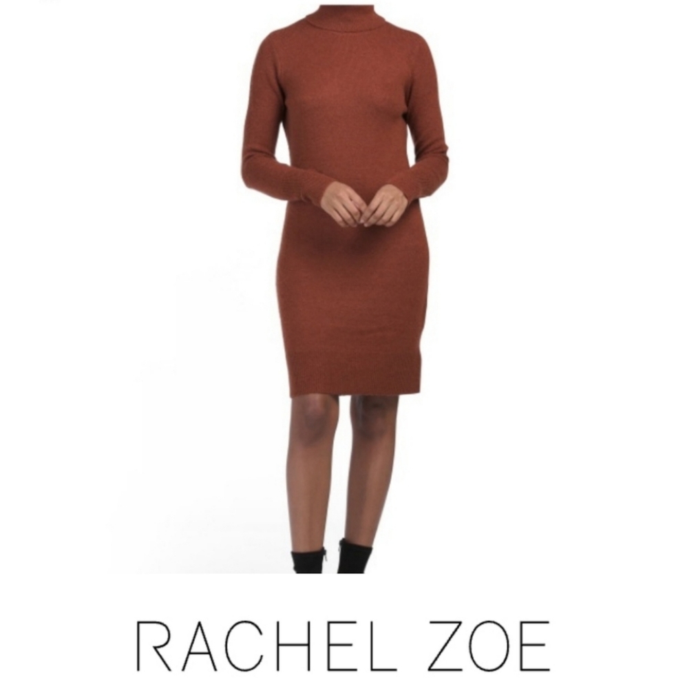 NWT Rachel Zoe Wool-Blend Turtleneck Sweater Dress, Large